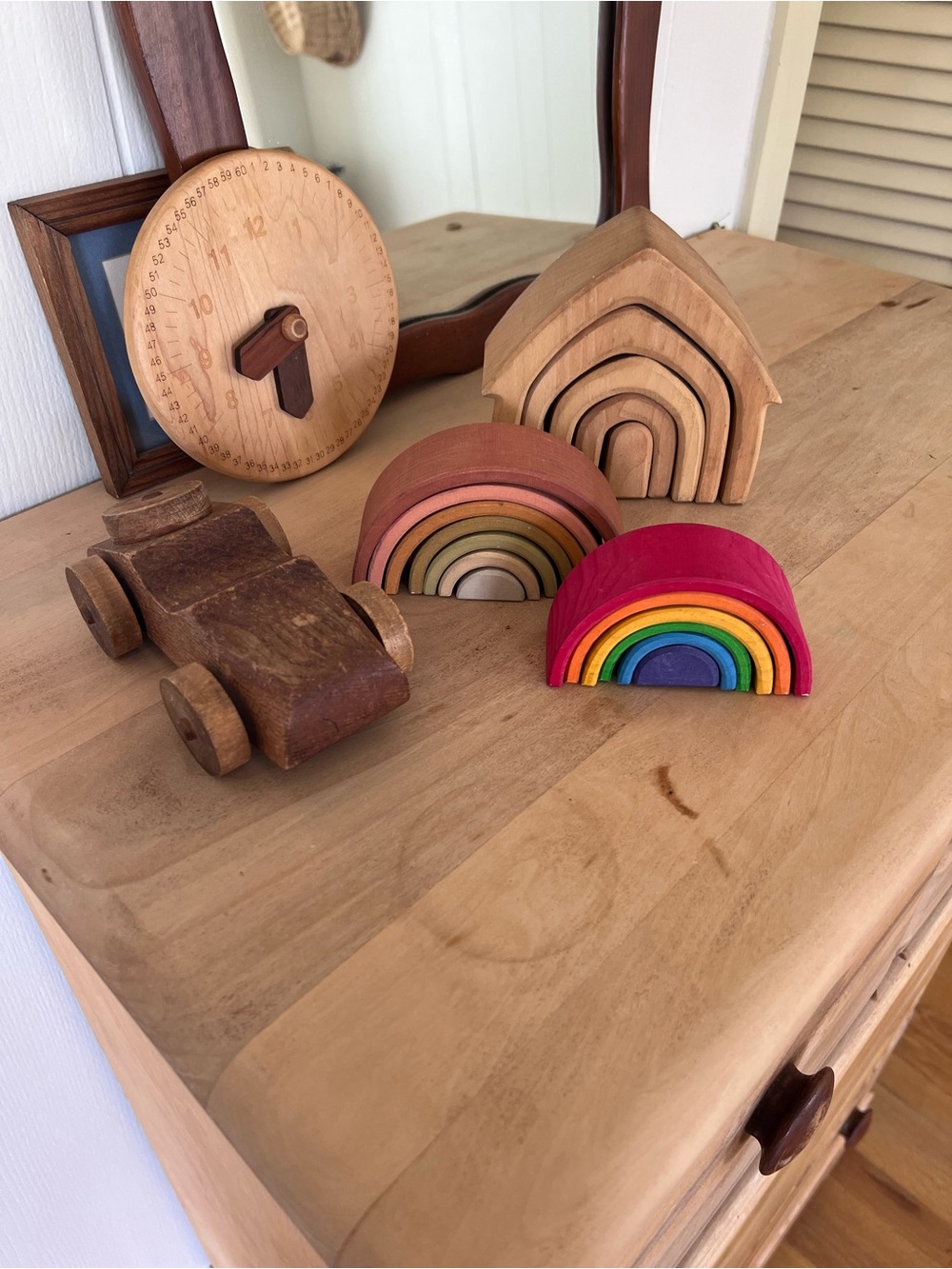 Grimm’s | Natural Wood House Arch Montessori Toy Stacker - Picture 5 of 6